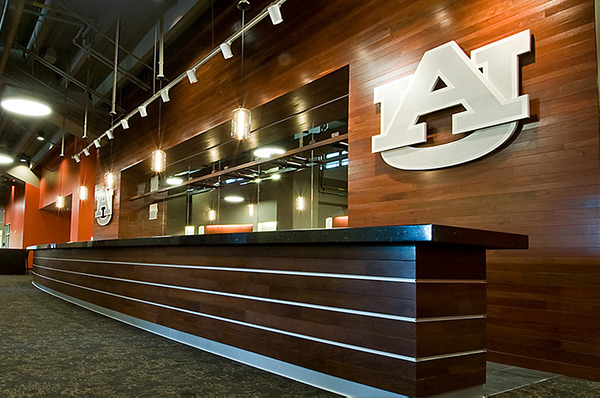 Custom millwork and environmental design for reception and public areas