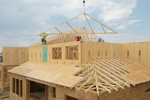 site built roof truss installation